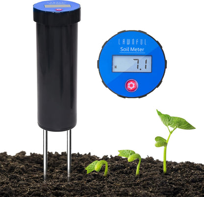 Digital Soil pH Meter, Industrial Grade Soil pH Tester with Calibration-Free LCD Display, High Accuracy Soil pH Pen, Soil pH Monitor for Garden, Lawn, Plant (Black)