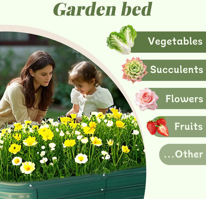 Raised Garden Bed, Raised Beds for Gardening Outdoor for Vegetables and Flowers Ground Planter Box, Galvanized Metal Planter Grow Garden Box,4x2x1ft