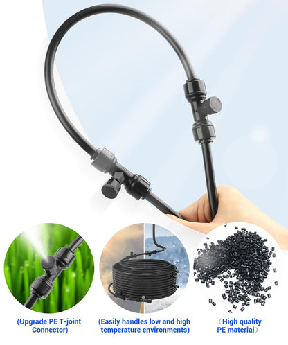 125FT Misters for Outside Patio Misters for Cooling (45 Mist Nozzles) Outdoor Water Patio Hose Greenhouse Mister System Outside Mist Backyard Trampoline for Waterpark Watering Misters for Cooling