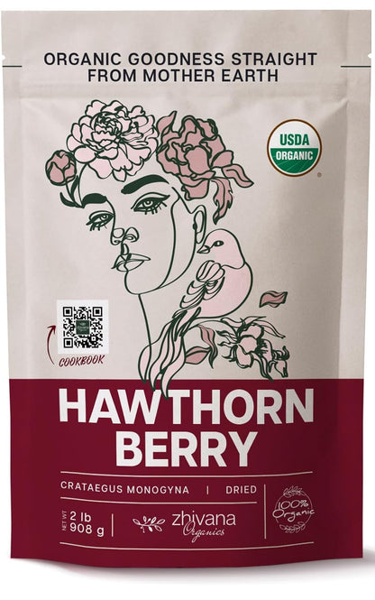Hawthorn Berry Tea Organic (32oz.) - Hawthorne Berries for Herbal Tea, Tinctures, Recipes - Wild Crop - European Origin