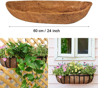 chengchuang 2pcs *24"、30"、36"、48" Coco Liner Trough,Trough Coco Fiber Replacement Liner, Coco Liners for Planters,Natural Coconut Coir Planter, Garden Flower Vegetables Pot for Window Flower Box