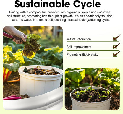 2x2x1ft Round Galvanized Raised Garden Bed Outdoor Metal Planter Box Raised Beds for Gardening,Vegetables,Fruits,Flowers & Herbs (Silver)