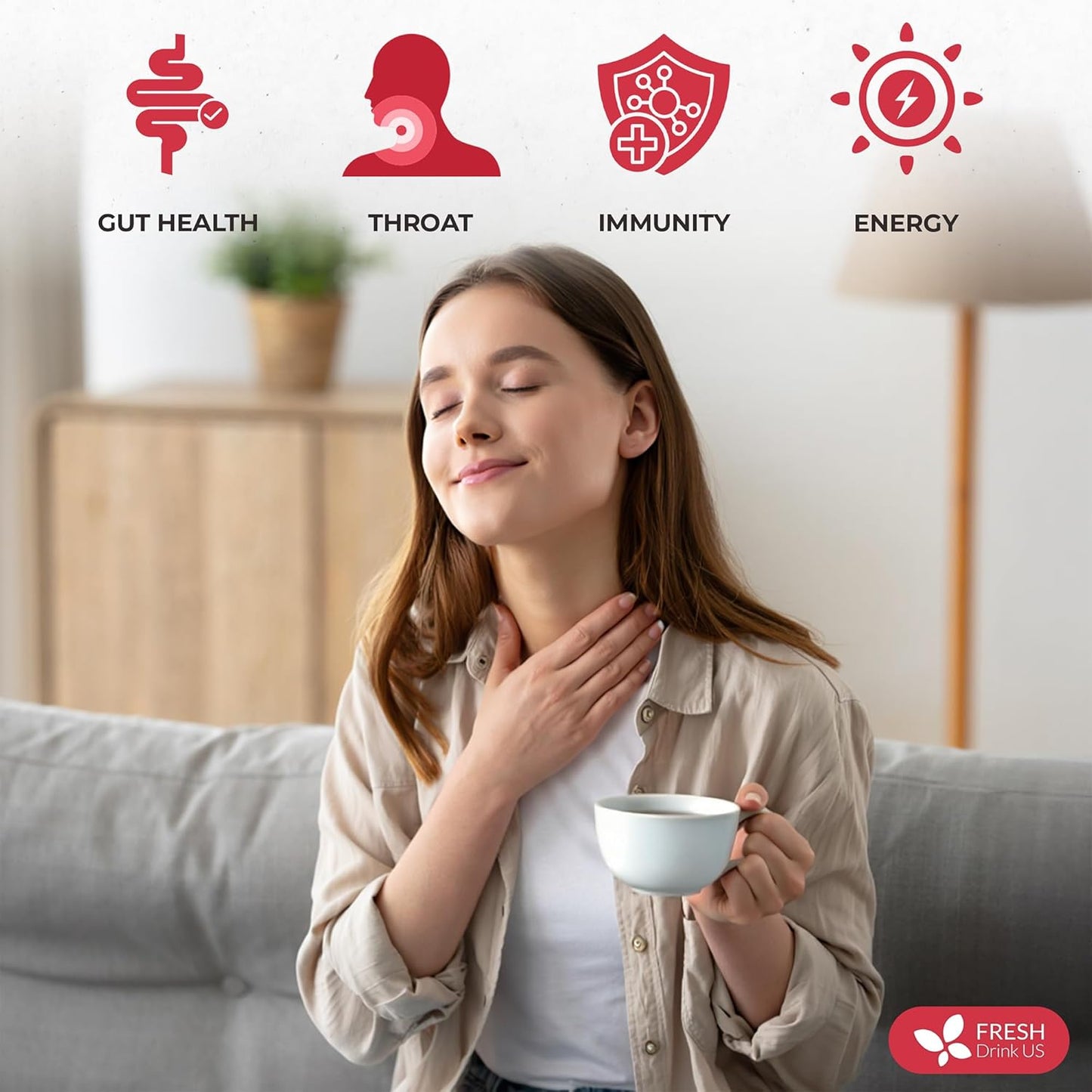 Premium Happy Throat Herbal Tea – 135 Bags Of Supper Tea Blend: Marshmallow Root, Slippery Elm & Ginger – Dry & Sore Throat Relief – Caffeine-Free, No Honey, No Citrus – No Sugar