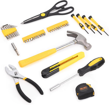 WGGE 39-Piece Home Tool Set/Hand Tool Set – Durable Household Hand Tool Kit with Hammer, Screwdrivers, Pliers, Wrench, Hex Keys & More – Compact Storage Case for Home Repairs, DIY & Maintenance