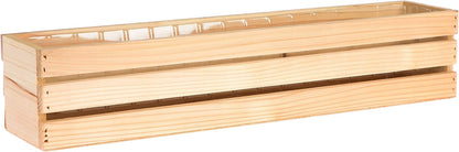 20" Rectangular Rustic Wood Planter with Plastic Liner l Rustic Barn Wood l Wine Crate Style, Home and Wedding Decorations, Garden Ornaments (20x4 Wine Crate Set of 2, Rose Wood)