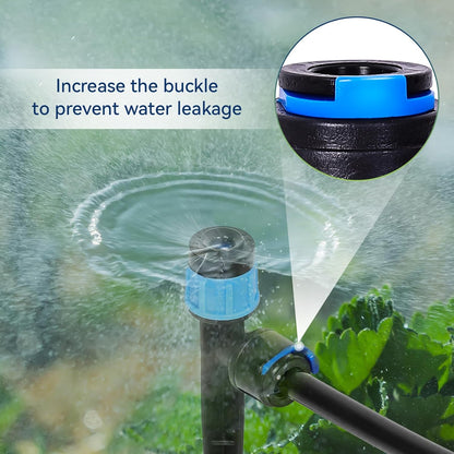 10PCS 1/4 inch Tubing Drip Irrigation Emitters Sprayer,360 Degree Drip Emitter Sprayer with Stake, Irrigation Dripper Sprinklers for Drip Irrigation System