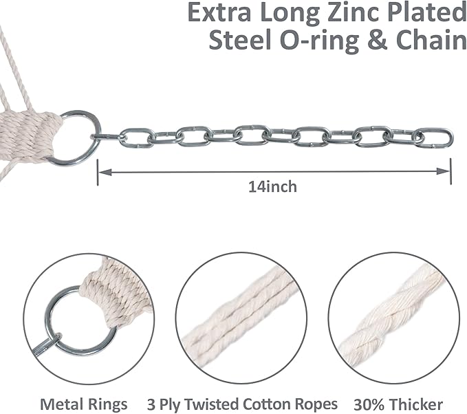 SUNCREAT Double Hammock, Extra Large Quilted Fabric Swing with Hardwood Spreader Bars & Detachable Pillow, Heavy Duty, Perfect for Indoor/Outdoor Patio, Deck, Yard, Blue&Aqua