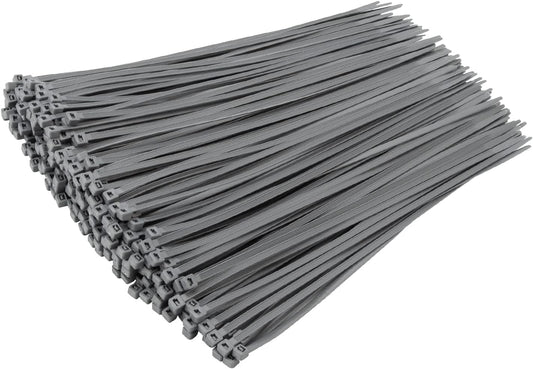 XINGO 1000 PCS Silver Zip Ties 12 Inch, 60 LBS Tensile Strength, Self-Locking Nylon Plastic Nylon PA66 Wire Ties for Indoor and Outdoor Use