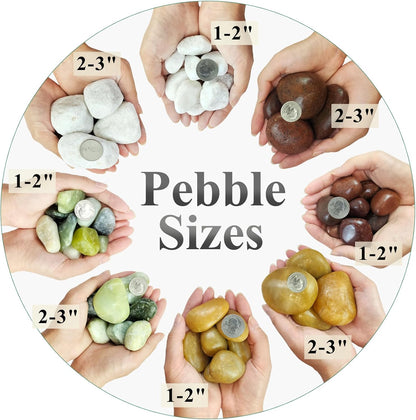20 lbs Yellow River Rocks for Landscaping, 1-2 Inch Polished Pebbles for Indoor Plants, Decorative Rocks Stones for Plants, Vases, Aquariums, Fountains, Pathways, Backyard and Garden