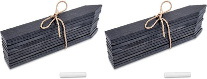 Navaris Slate Garden Labels - 10 Natural Slate Plant Labels for Outdoor Plants, Plant Name Sticks, Herb Labels for Garden - Greenhouse Accessories (Pack of 2)