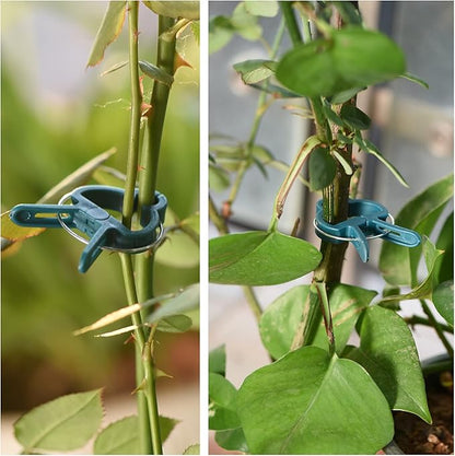 Plant Support Clips, 120 PCS Gentle Flower Plant Clamps for Supporting Vine Climbing Plants, Gardening Lever Loop Gripper Clips Help Stems Vines Grow Straight Upright, 2 Sizes in one Pack