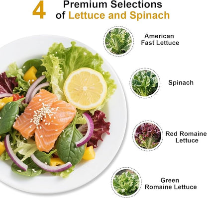 Caesar Salad Seed Pod Kit for AeroGarden, idoo, Ahopegarden, MUFGA with Green Romaine Lettuce, Red Romaine Lettuce, Spinach, and American Fast Lettuce - Compatible with All Garden(7-Pod)