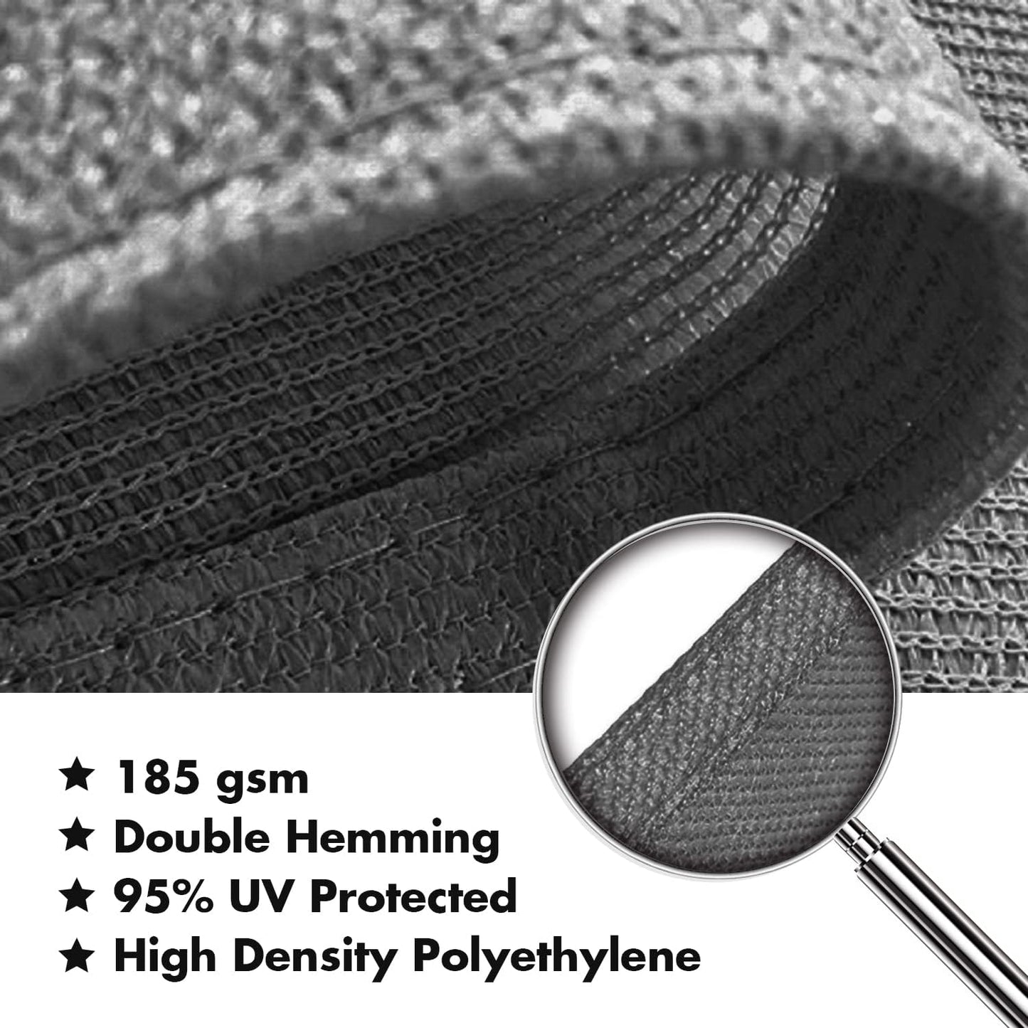 KANAGAWA 7'X12' Dark Gray Custom Size Sun Shade Sail Rectangle UV Block Canopy Cover for Patio Backyard Lawn Garden Outdoor (Customized Available)