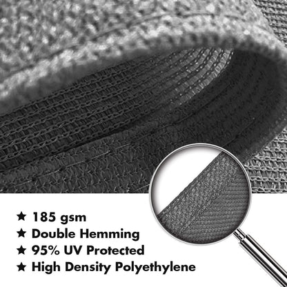 KANAGAWA 21'X24' Dark Gray Custom Size Sun Shade Sail Rectangle UV Block Canopy Cover for Patio Backyard Lawn Garden Outdoor (Customized Available)