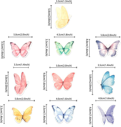 60 PCS Edible Butterfly Cupcake Toppers Edible Fondant for Cake Wafer Paper Butterflies Cupcake Picks Butterfly Cake Decorations Butterflies Theme Birthday Anniversary Wedding Party Supplies Colorful