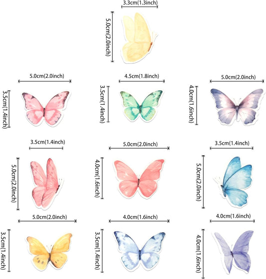 60 PCS Edible Butterfly Cupcake Toppers Edible Fondant for Cake Wafer Paper Butterflies Cupcake Picks Butterfly Cake Decorations Butterflies Theme Birthday Anniversary Wedding Party Supplies Colorful