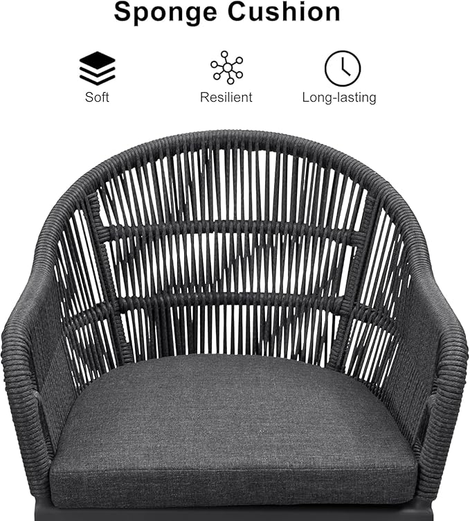 PURPLE LEAF 9 Piece Longer Patio Dining Set with Outdoor Aluminium Dining Table and Woven Chairs Modern Metal Furniture Cushions Sets for Garden Yard Indoor Decor Kitchen Gray