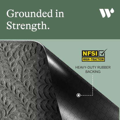 WaterHog Indoor/Outdoor Door Mat, 2' x 3' Made in USA, Durable & Skid-Resistant Front Door Rug, Decorative, Water-Trapping & Heavy-Duty Entryway Floor Mat For Your Home, Boxwood Collection Medium Grey