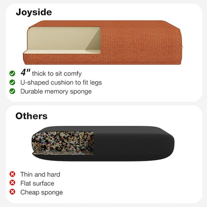 Joyside Outdoor Chair Cushions Set, 22x25/22x24 Inch Patio Furniture Deep Seat Cushions, Water Resistant & Thick Cushion, Outdoor Replacement Cushions for Seat and Sofa (Orange, 3 Set)