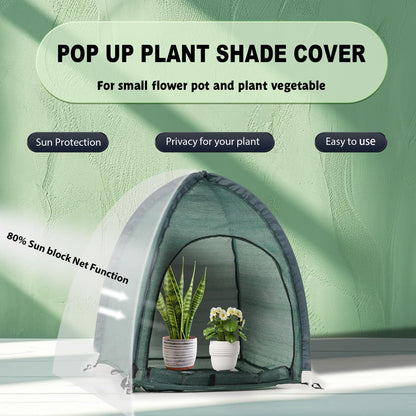 2pack Pop up Plant Sunshade Cloth,Plant Sun Shade Net for Flower UV Resistant Pest Guard Cover for Outdoor Gardens Sunblock Shade Cover with Carry Bag and 16 Stakes (Green)