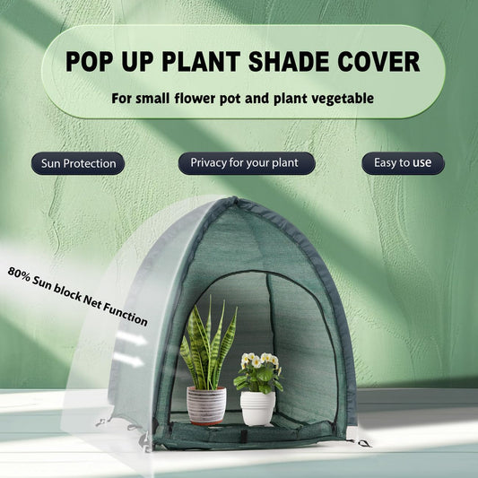 2pack Pop up Plant Sunshade Cloth,Plant Sun Shade Net for Flower UV Resistant Pest Guard Cover for Outdoor Gardens Sunblock Shade Cover with Carry Bag and 16 Stakes (Green)