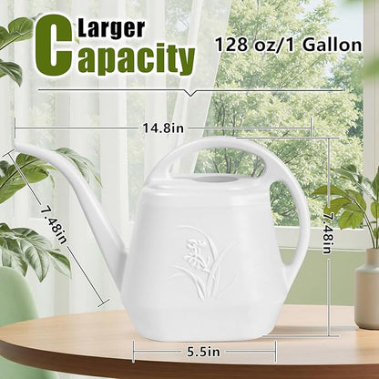 Plastic Watering Can - White Color - 1 Gallon