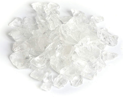 High Luster Reflective Fire Glass Gravel,Fire Gems,Fire Drops,Fire Glass Pebbles Stones Beads Chips for Fire Pit Fish Tank Aquarium Garden,1-2cm,580g/1.27lb (Crystal)