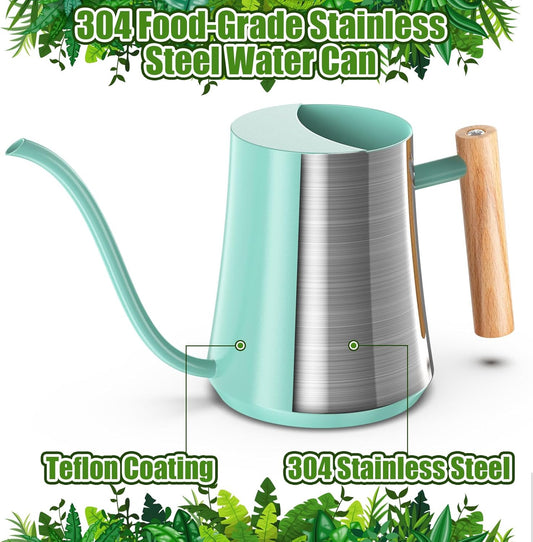 Watering Can Indoor Plants Mint Green 35oz Cute Watering Can Decorative Small Matal Watering Pot for House Bonsai Plants Garden Flower Indoor Outdoor