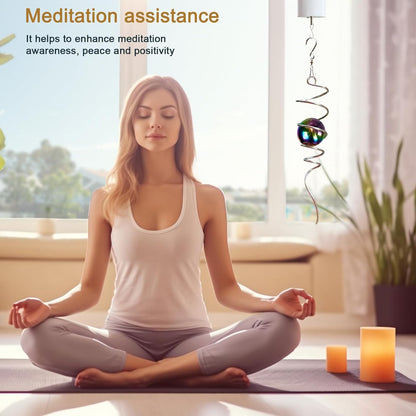 Gazing Ball Spiral Tail, Wind Spinner Stabilizer with Multi Color Sphere & Swivel Hook, Sun Catcher 11" Tail and 2" Stainless Steel Orb, Indoor Outdoor Garden Decor, Creative Gifts 13 inch