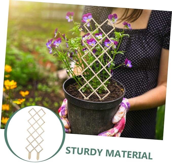 Wooden Plant Trellis Climbing Support with Elegant Honeycomb Design Indoor Garden Frame for Vines Orchids Tomatoes Easy Assembly Versatile Climbing Vegetable and Indoor Plant Stand