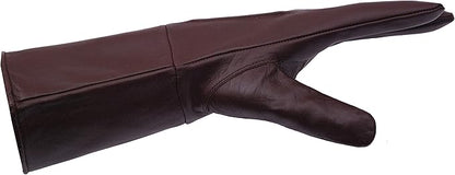 Leather Gauntlet Gloves Medieval Renaissance - SCA LARP Costume Gauntlets Men Women - Genuine Sheep Leather 14 Inch