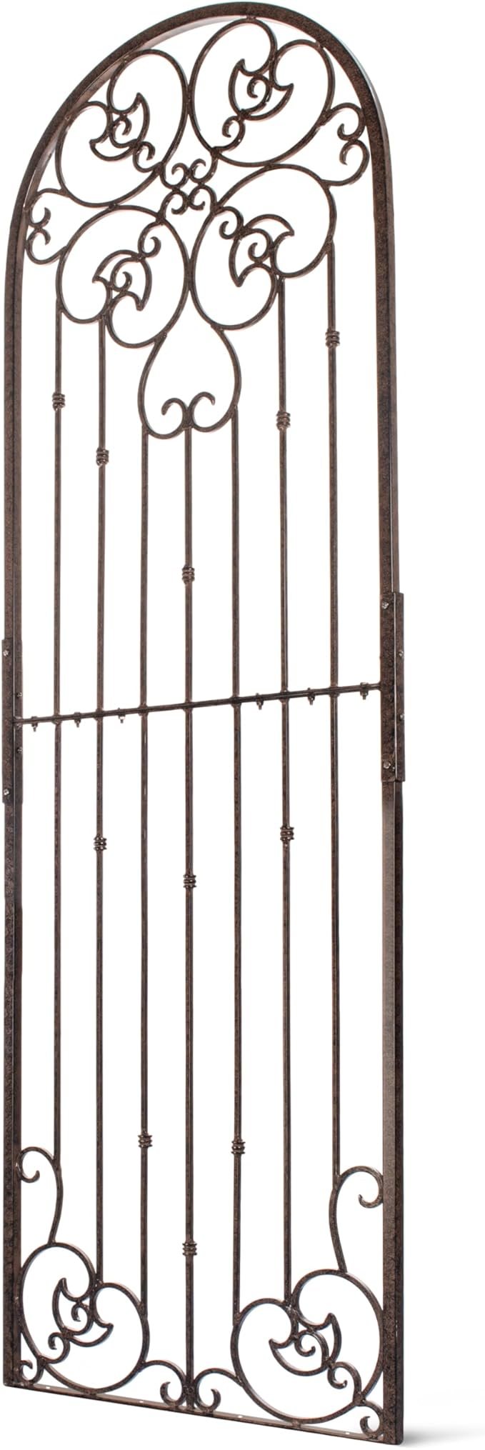 H Potter 8 Foot Tall Garden Trellis Wrought Iron Heavy Scroll Metal Decoration Lawn Patio and Wall Decor Screen for Rose Clematis Ivy Weather Resistant Patio Deck Wall Art X Large
