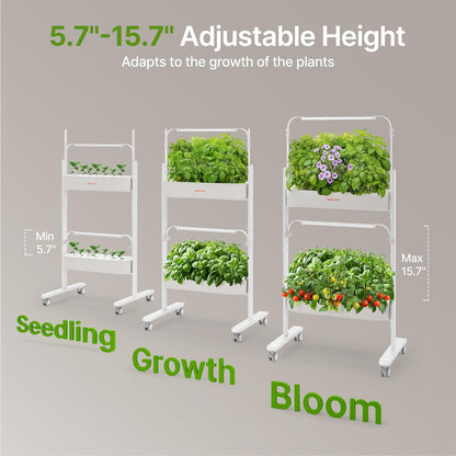 SUNCOZE 2-Tier Hydroponics Growing System Kit with 24 Pods – Full Spectrum Grow Lights, Hydroponic System equipped with smart controller, Indoor Herb Garden Kit for Vegetables, Herbs, Fruits & Flowers