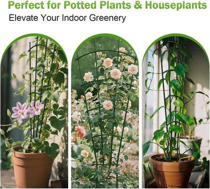6-Pack Metal Trellis for Potted Plants, 43" Heavy Duty Garden Trellis for Climbing Plants, Rustproof Powder Coated Indoor/Outdoor Trellis for Climbing Vines, Flowers, Houseplants