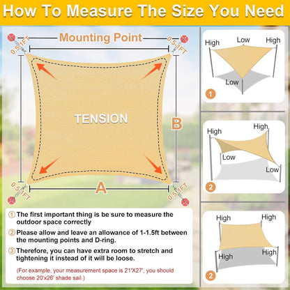 KANAGAWA Sun Shade Sail Curved 10'X13' Beige Rectangle Outdoor Shade Cover UV Blovk Canopy for Patio Garden Backyard Heavy Duty Permeable 185GSM (We Make Custom Size)