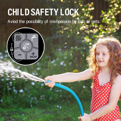 SOYUS Programmable Outdoor Garden Hose Timer with Rain Delay/Manual/Automatic Watering System, Waterproof Digital Irrigation Timer for Lawns, Yard and Pool, 2 Outlet