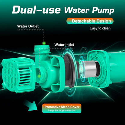 1/3HP Pond Pump, 3300GPH Waterfall Pump with Protective Mesh Filter for Koi Pond Pool Waterfall Fountains Fish Tank and Aquarium…