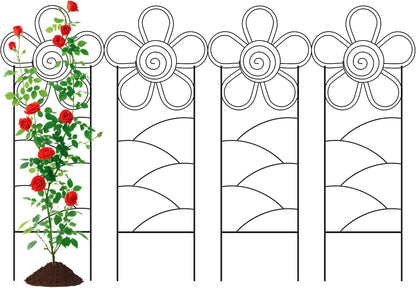 Arifaro Metal Garden Trellis 56″High (Pack of 4) Plant Trellis for Climbing Plants, Outdoor/Indoor Sturdy Plant Trellis for Climbing Vines, Flowers & Garden Plants (Floral)