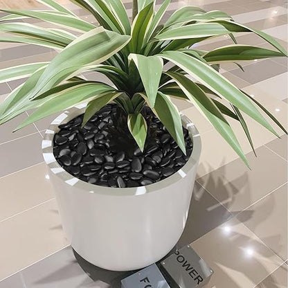 15 lbs Black Rocks for Planters, 1"-2" Decorative River Rocks for Plants, Flower Pots, Vase, Polished Garden Stones for Outdoor Landscaping, Walkways, Yard