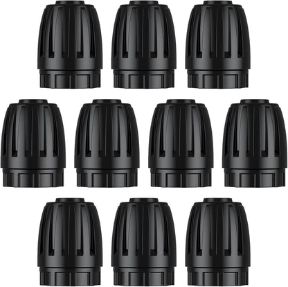 Pawfly 10 Pcs 1/2" Irrigation End Cap for 1/2" Irrigation Tubing (1/2" ID x 0.64" OD), 1/2" Drip Irrigation Fittings with Lock Nuts, Barbed Drip Tubing Connectors for Garden Irrigation System