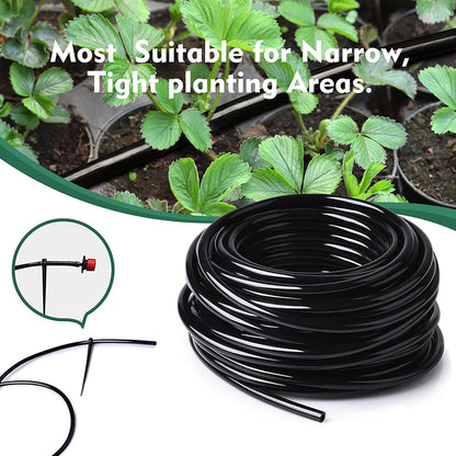 200FT 1/4 inch Drip Irrigation Tubing Blank Distribution Garden Watering Tube Line for Drip Irrigation Parts and Drip Systems, Black