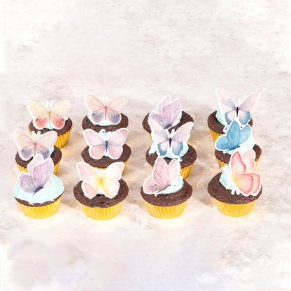 63 PCS Edible Butterfly Cupcake Toppers Edible Butterflies for Cake Decorating Butterfies Cupcake Picks Butterfly Cupcake Decorations for Butterflies Theme Baby Shower Birthday Party Supplies Colorful