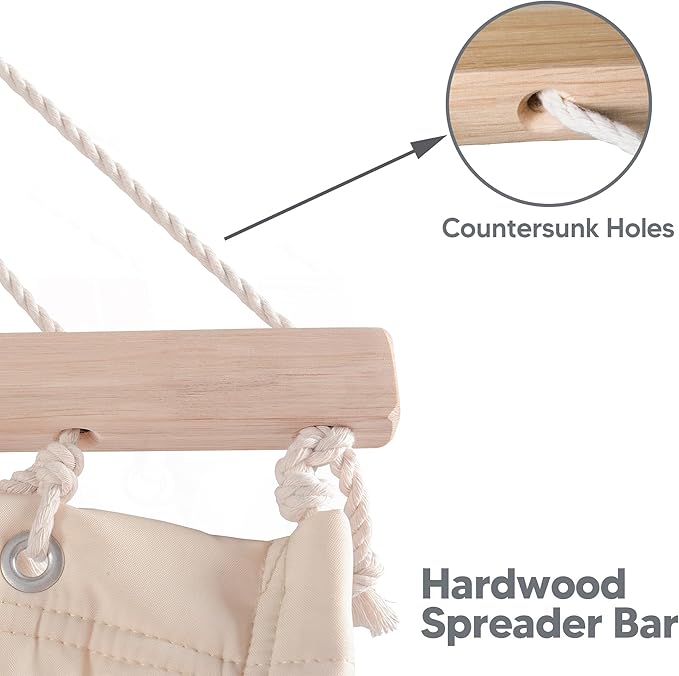 SUNCREAT Hammocks Replacement Hammock for Stand, 475 lbs Capacity, Two Person Backyard Hammock for Outside, Beige