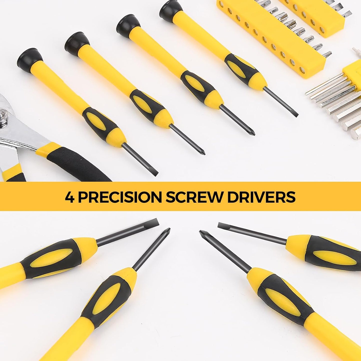 WGGE 39-Piece Home Tool Set/Hand Tool Set – Durable Household Hand Tool Kit with Hammer, Screwdrivers, Pliers, Wrench, Hex Keys & More – Compact Storage Case for Home Repairs, DIY & Maintenance