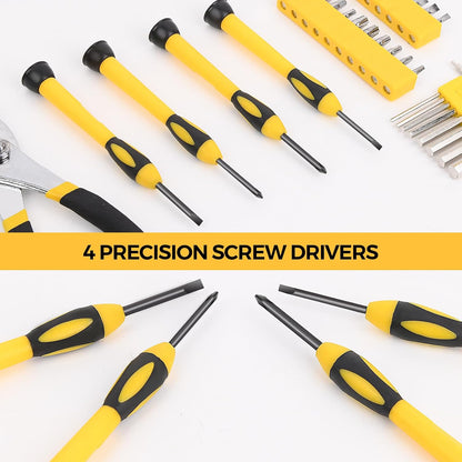 WGGE 39-Piece Home Tool Set/Hand Tool Set – Durable Household Hand Tool Kit with Hammer, Screwdrivers, Pliers, Wrench, Hex Keys & More – Compact Storage Case for Home Repairs, DIY & Maintenance