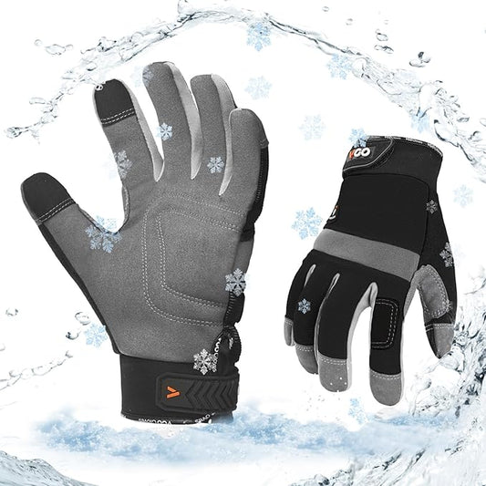 Vgo... 1Pair 5℃/41°F Winter Work Gloves Men, Cold Weather Waterproof Safety Work Gloves,Cold Storage or Freezer Glove