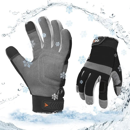 Vgo... 1Pair 5℃/41°F Winter Work Gloves Men, Cold Weather Waterproof Safety Work Gloves,Cold Storage or Freezer Glove