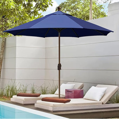EliteShade USA 10-Year-Non-Fading 10Ft Market Umbrella Patio Umbrella Outdoor Table Umbrella with Ventilation, Navy Blue
