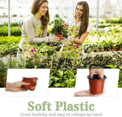 100 Pcs Plant Nursery Pots, 4 Inch Small Plant Seedling Pots with Labels Plastic Plant Flower Pots with Drainage Holes Indoor Outdoor for Succulent Cutting Transplanting