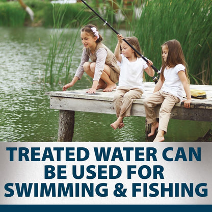 Airmax Pond Dye Plus, Twilight Blue Colorant & Natural Beneficial Bacteria, Large Pond & Lake Water Clarifier & Color Treatment, Shade Plants & Algae from Sunlight, Fish & Livestock Safe, 4 Gallons